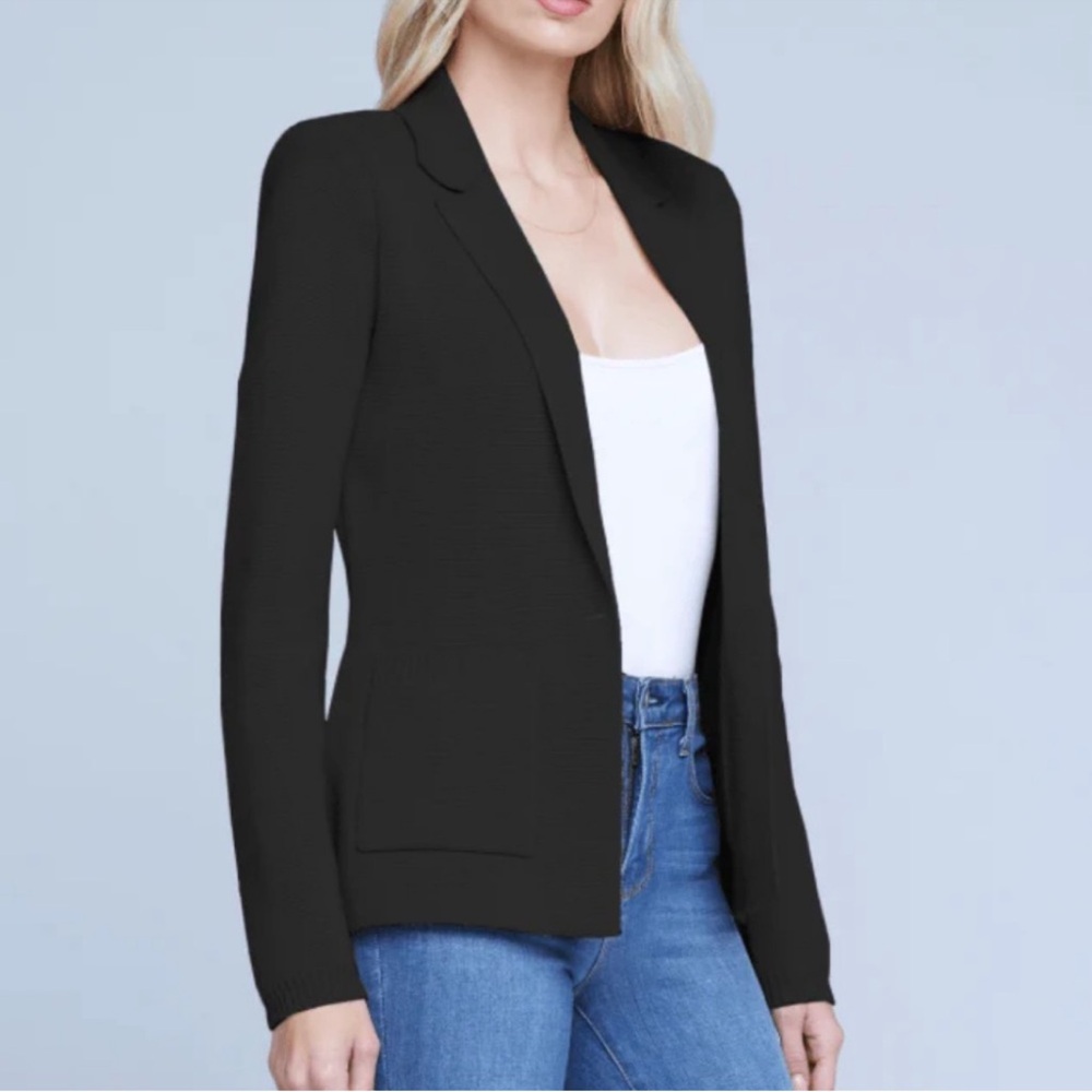 L'Agence Lacey Black Knit Blazer NWOT - Picture 4 of 11